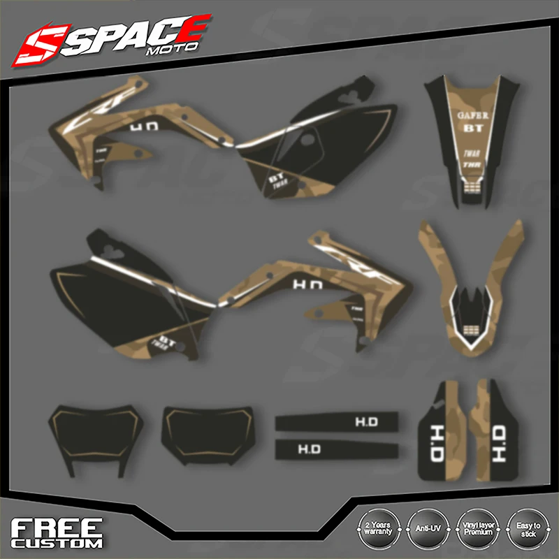 

SPACE Custom Motorcycle Graphics Background Decal for HONDA CRF450X 2005 2006 2007 CRF 450X 2008-2018 Decals Stickers Kits 14