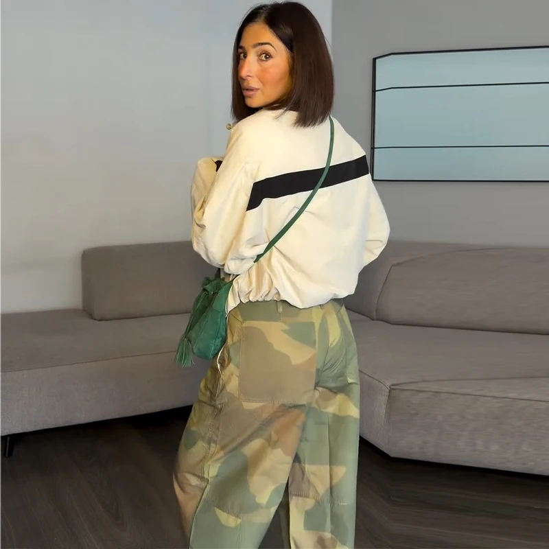 Elegant Printed Women's Pants Lace-Up Loose Soft Lady Long Trousers 2026 Autumn Winter Chic New Female All-Matched Street Slacks