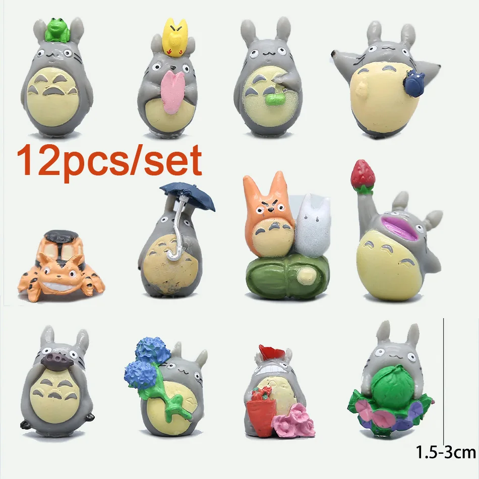 ฟิกเกอร์อนิเมะโทโทโร่ ชุด 12 ชิ้น ของเล่นจิ๋วสำหรับตกแต่งสวน ทำจากพีวีซี น่ารัก เหมาะสำหรับเด็ก เป็นของขวัญวันเกิด