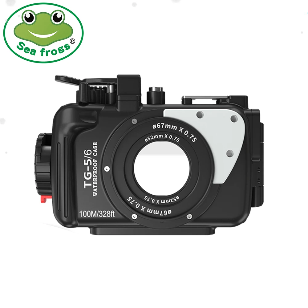 

Seafrogs Aluminum Alloy Waterproof Camera Case For Olympus TG6 TG5 Professional Scuba Diving 100m/328FT Camera Protective Cover