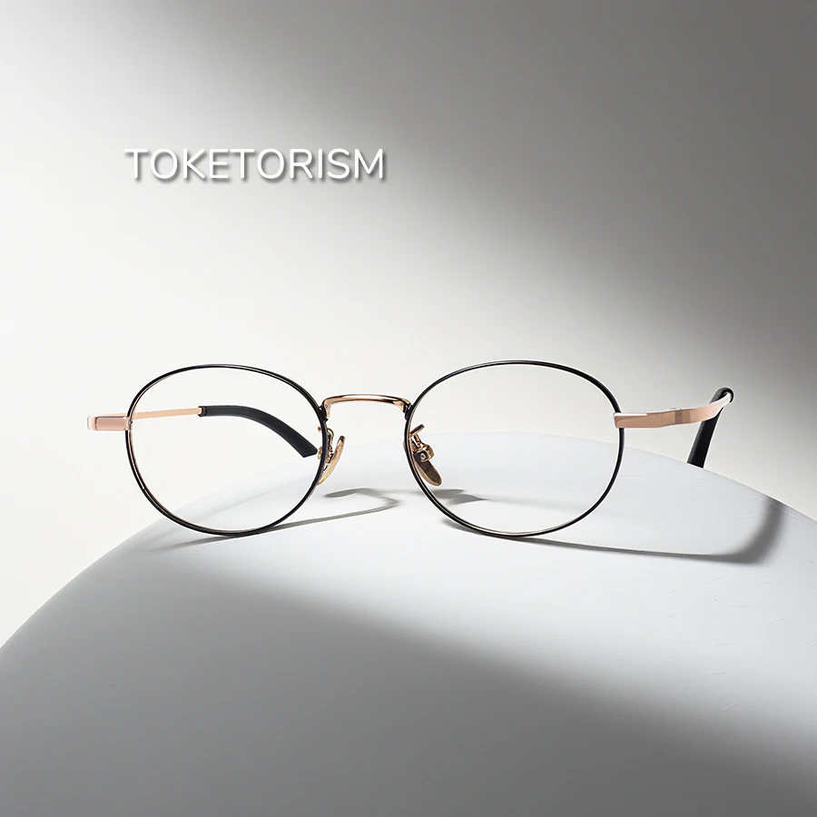 

Toketorism Quality Titanium Frame Eyeglasses Small Round Women's Glasses Spectacles Frames For Men