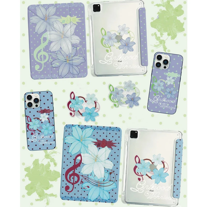 Y2K Pink Lace Polka Dots Floral Y-Flod Cover For iPad Pro 13 11th M5 M4 12.9 A16 10 8 7 9th 10th Air 11 M2 M3 Mini Tablet Case