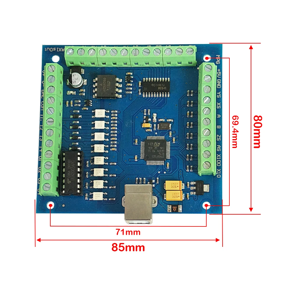 CNC Motion Controller Card MACH3 4-Axis 100KHz USB Smooth Stepper Motion Breakout Control Board Use for CNC Milling Machine view 6