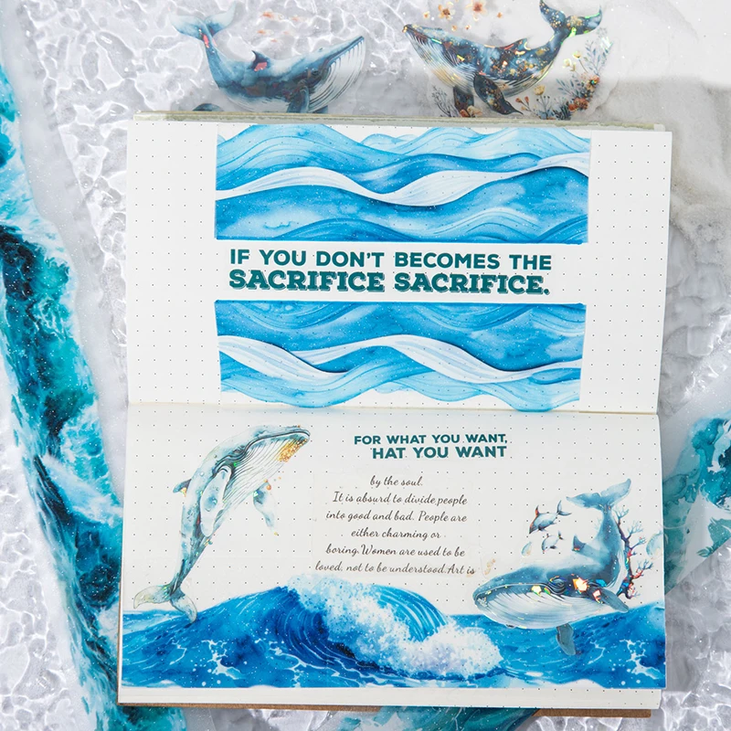 6 styles 40mm*200cm The waves one by one series Ocean wave theme sticker Scrapbooking Material Diary Album Junk Journal Supplies
