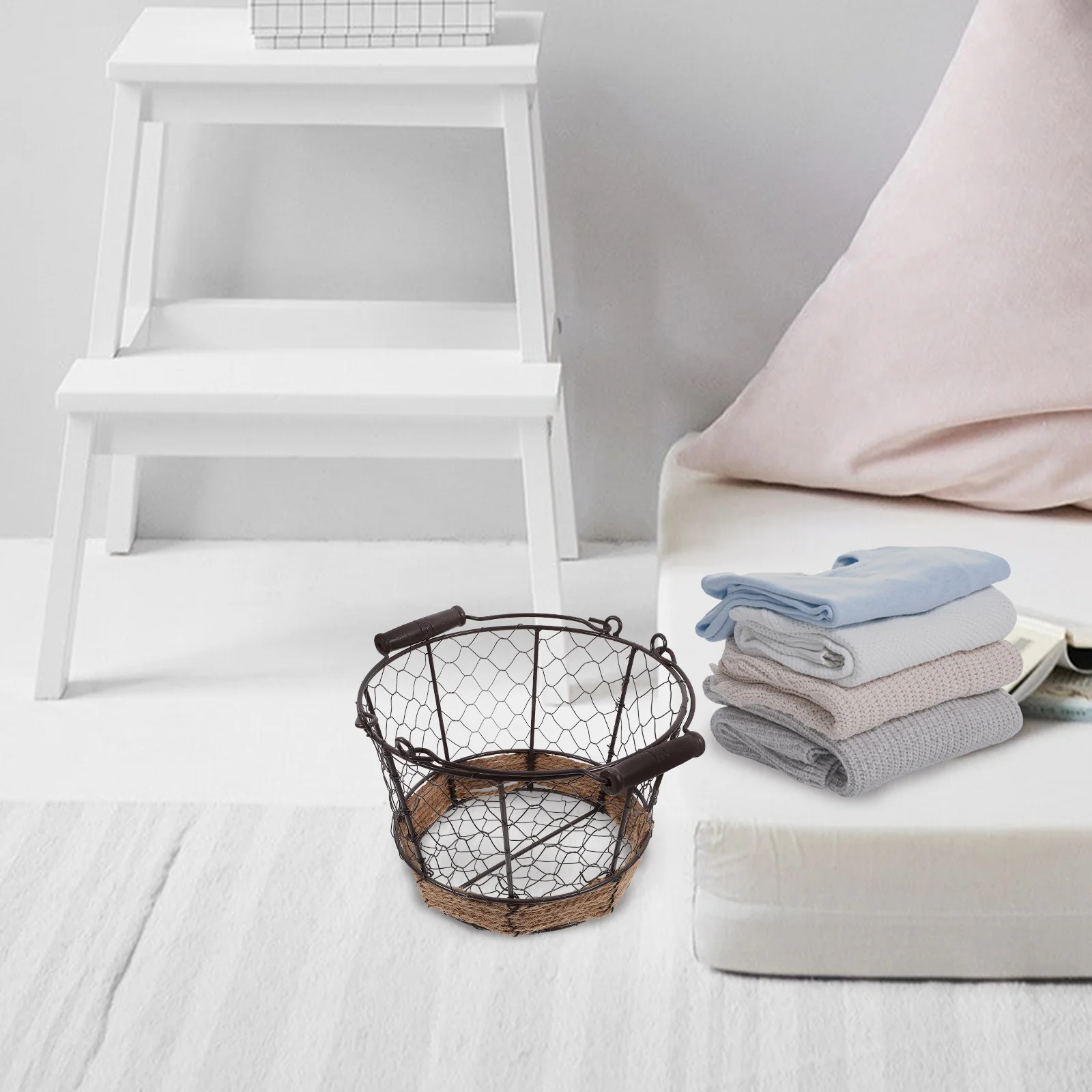 

Wrought Iron Storage Basket Fruit Baskets for Kitchen Counter Handheld Vegetable