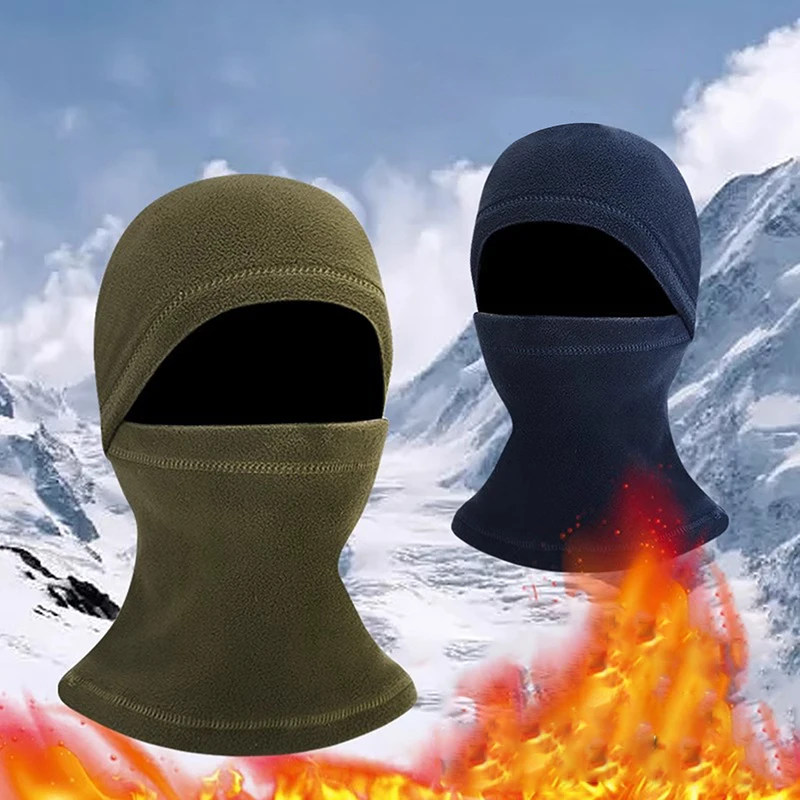 Winter Thermal Fleece Motorcycle Balaclava Full Face Mask Cycling Hood Sports Running Neck Warmer Men Women's Cover Hat