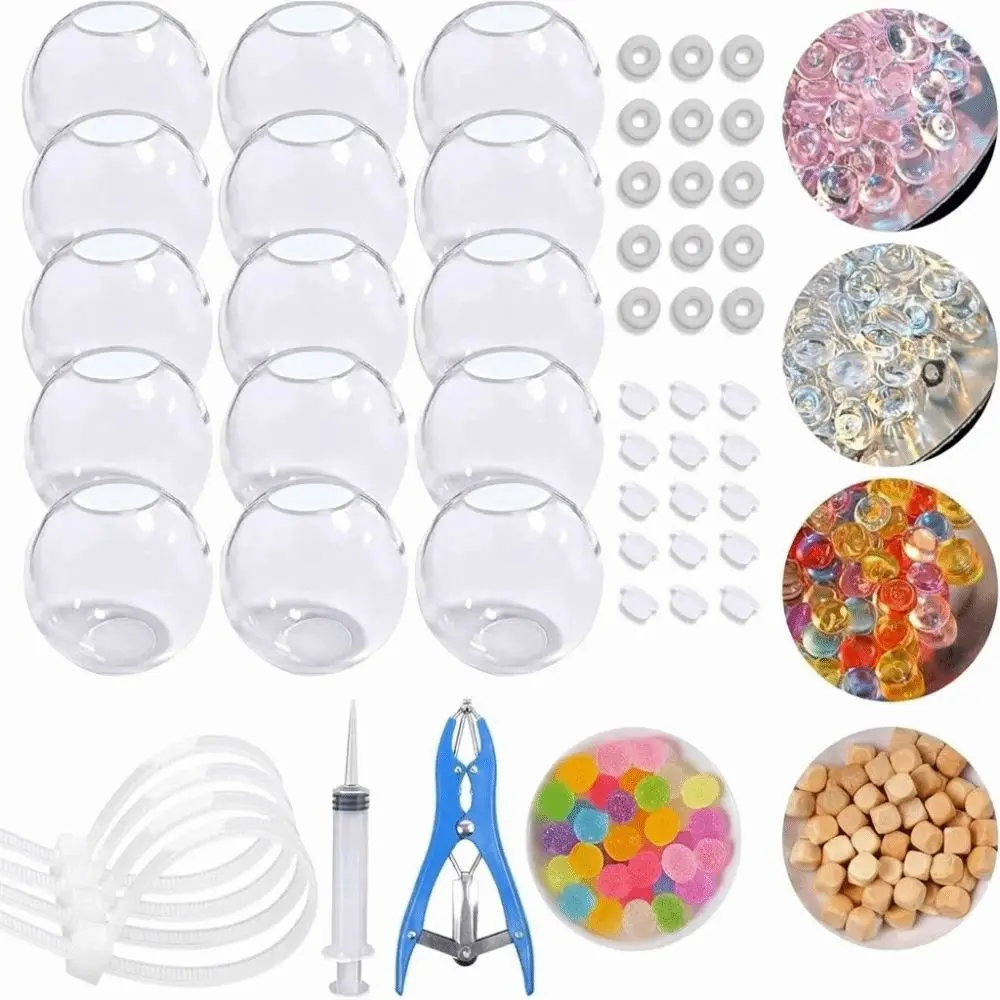 TPR DIY Ball Shell Kit Round Transparent DIY Stress Ball Making Kit Refillable Tear Resistant Stress Ball Kit