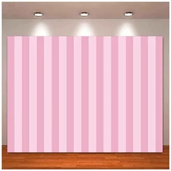 Pink Stripes Photography Backdrop Pastel Pink Striped Background Birthday Party Banner Princess Girls Baby Shower Decor Poster