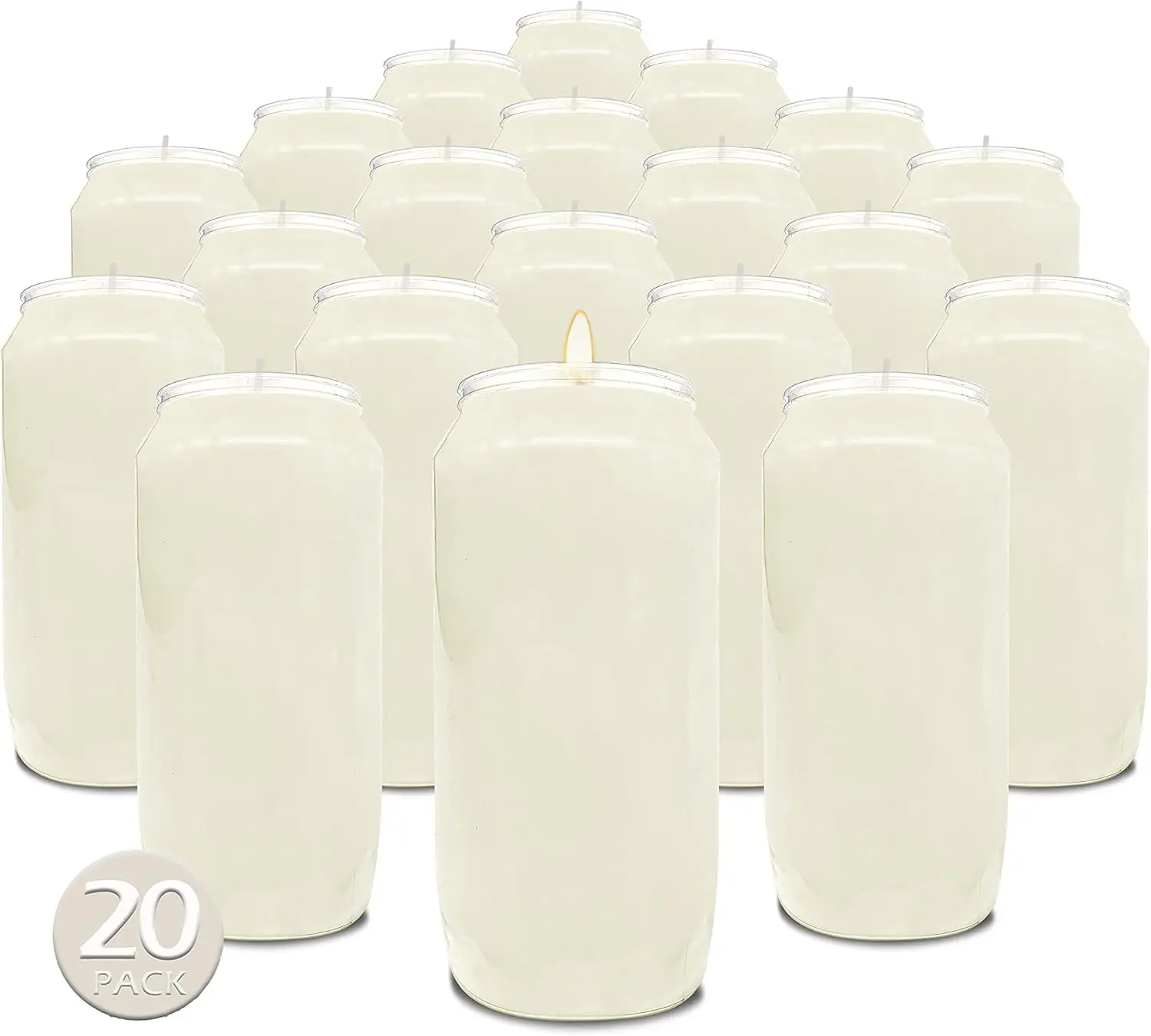 

7 Day White Prayer Candles, 20 Pack - 6" Tall Pillar Candles for Religious, Memorial, Party Decor, Vigil and Emergency Use