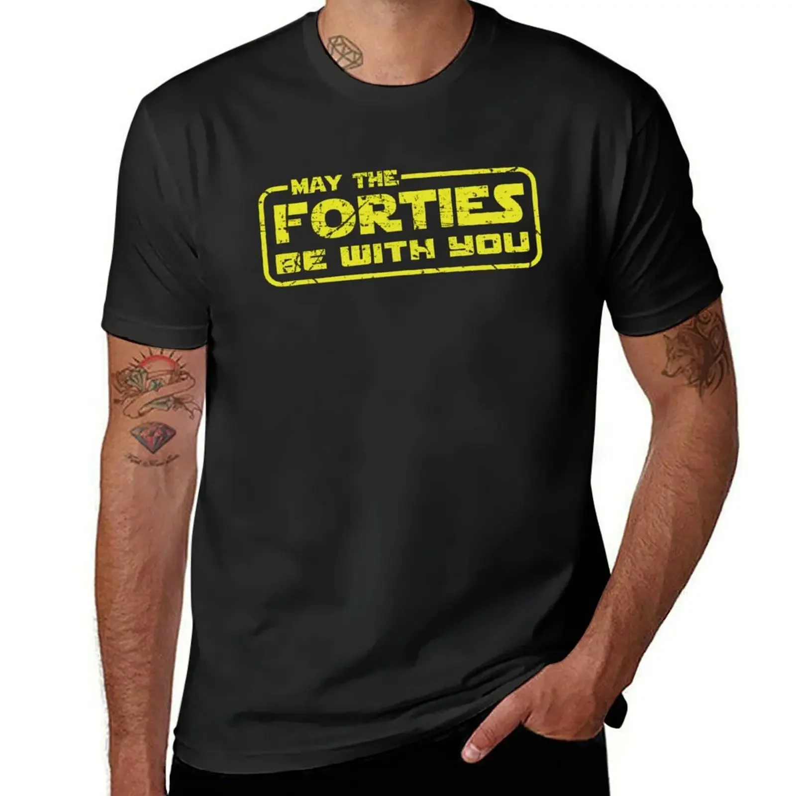 May the Forties Be With You Shirt 40th Birthday gift T-Shirt graphic t shirt vintage kawaii clothes tees t shirts for men