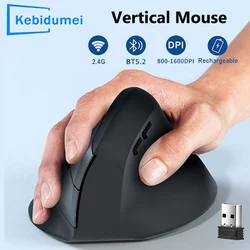 Vertical Mouse Ergonomic 2.4GHz Wireless Optical Mice Bluetooth 5.2 DPI 800/1200/1600 6 Buttons for Laptop PC Computer Desktop