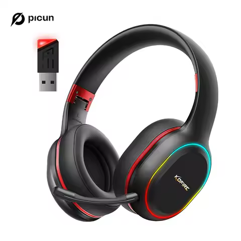 Kofire UG-05 fones de ouvido para jogos 2.4g bt5.0 fone de ouvido sem fio com microfone rbg luz vibração bluetooth fone de ouvido para ps4 ps5 pc switch