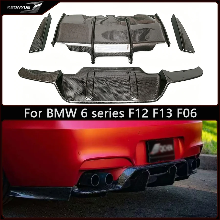 

For BMW 6 series F12 F13 F06 PSM style Carbon Fiber Back lip Car Rear Bumper Diffuser Splitters Spoiler Car Accessories Body Kit
