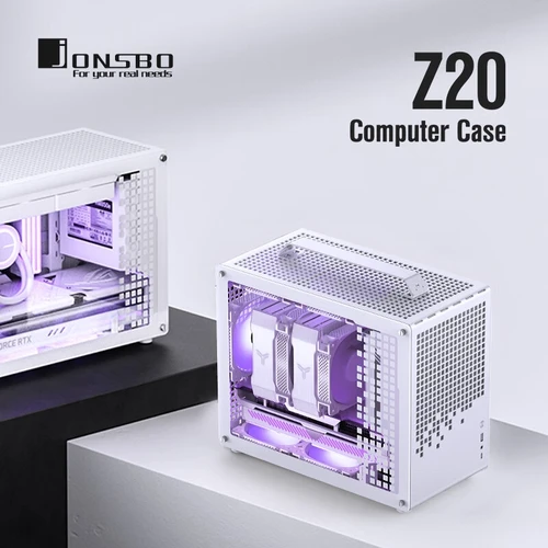 JONSBO Z20 휴대용 컴퓨터 케이스, MATX Mini-ITX 섀시 지지대 SFX/ATX 전원 공급 장치, C타입 Gen2 20L 미니 데스크탑 PC 케이스 