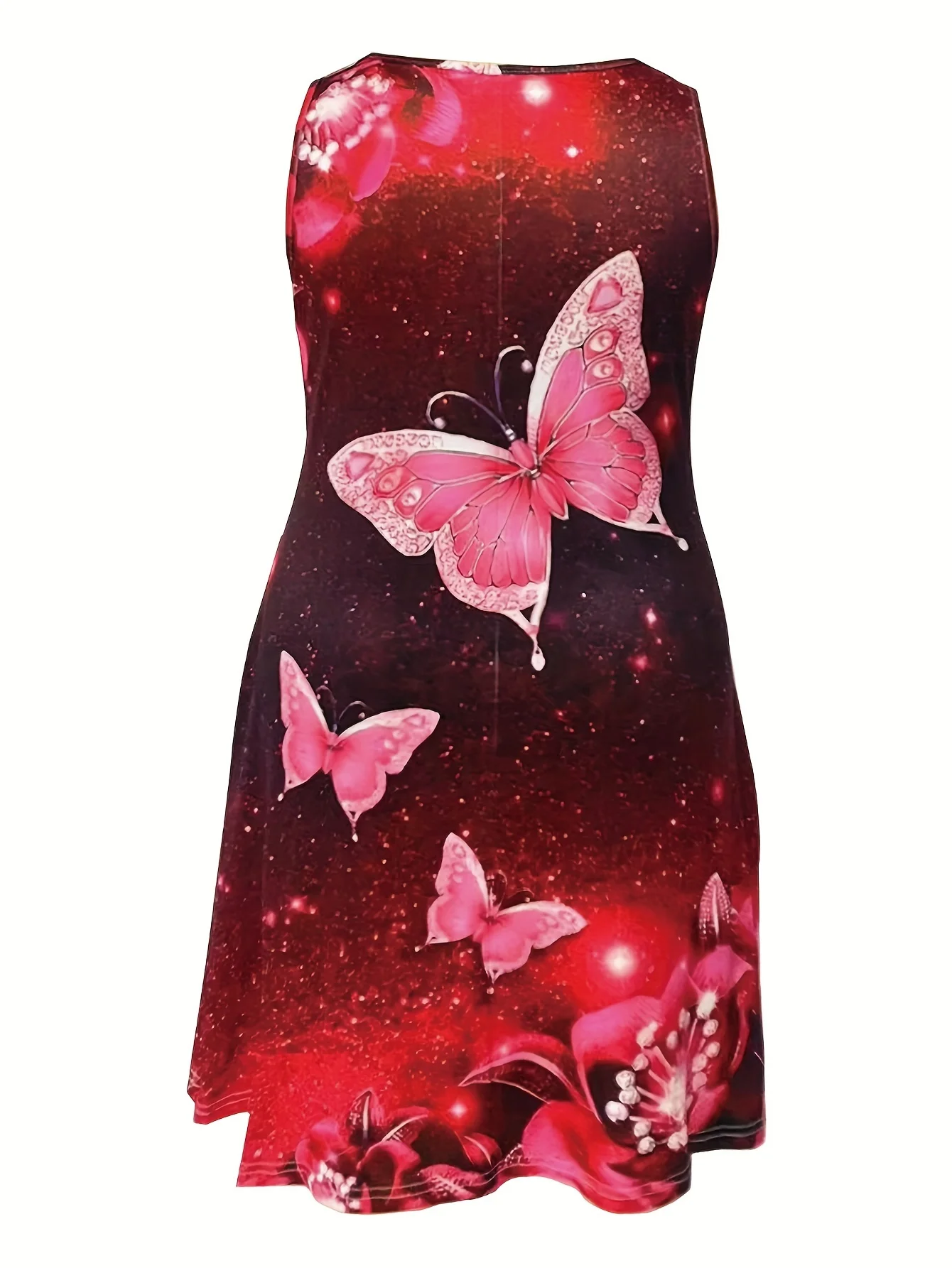 Sukienka na lato 2025, codzienna, z nadrukiem 3D motyla, bez rękawów, w stylu Y2k, odzież damska, ubrania dla dziewczyn.