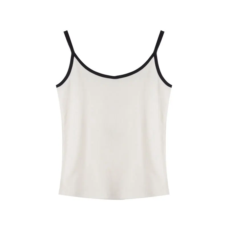 Top in puro cotone piccante per ragazza color blo ter con imbottitura sul petto, lunghezza ortodontica, strato base, capispalla da donna, estate 2025