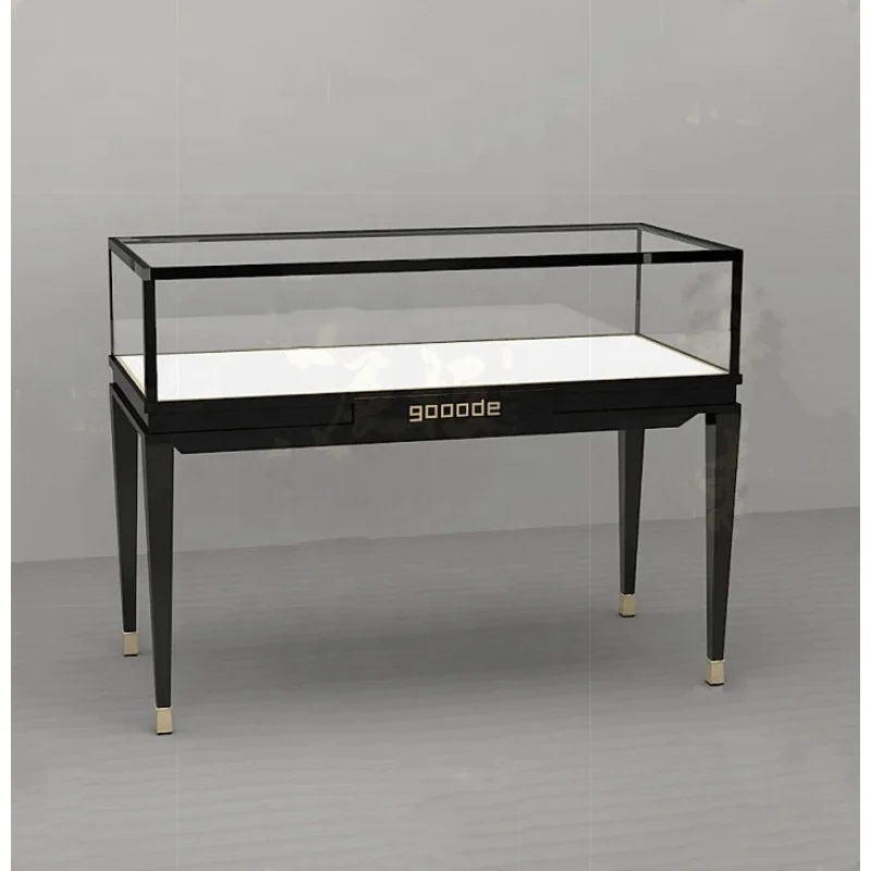 

Custom. lockable jewelry glass counter metal stainless steel glass display jewelry shop furniture for sale