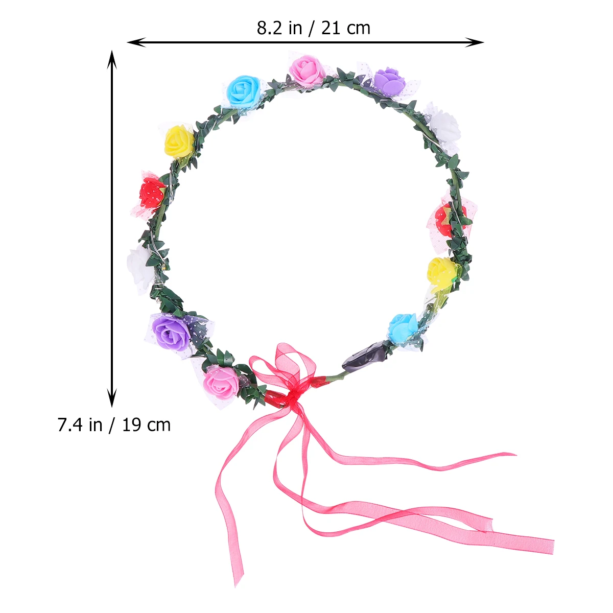 

Floral Headb Accessory Wedding Flower Headpieces Simulation Flowers Led Hair Wreath Colorful Wreath Glow Hair Ring