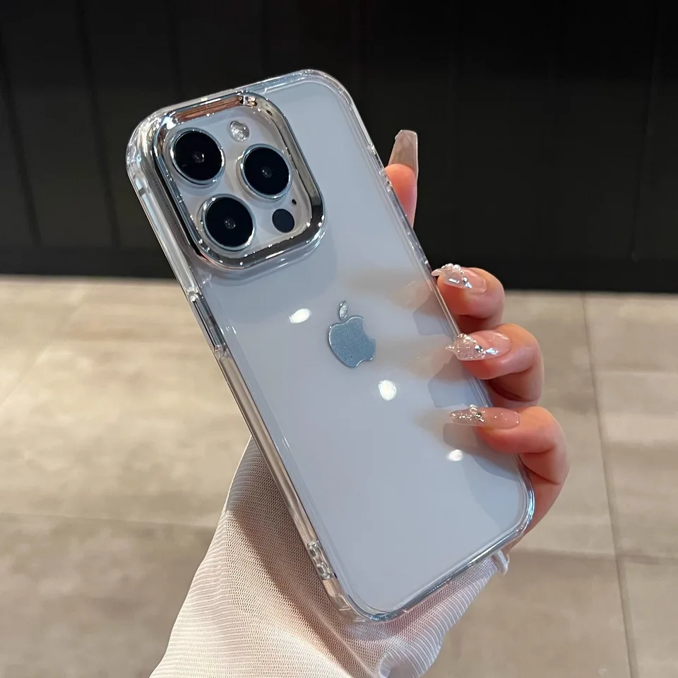 Funda de silicona transparente de lujo para iPhone 17 Pro Max 11 13 16 15 14 12 Air, a prueba de golpes, con marco trasero 3