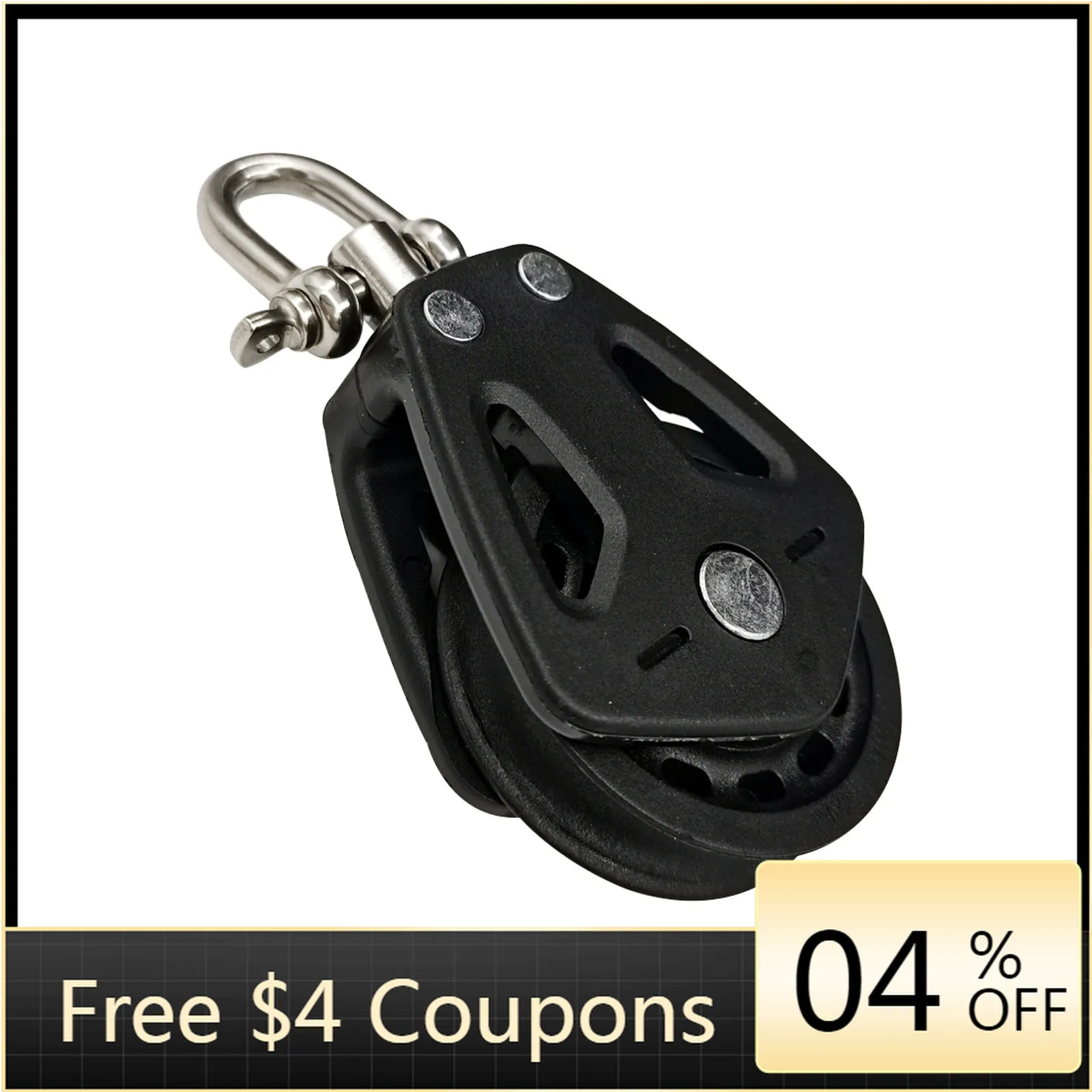 

STLF New Style Boat Kayak Black Nylon Rope Pulley Smooth Slide Marine Hardware Accessories