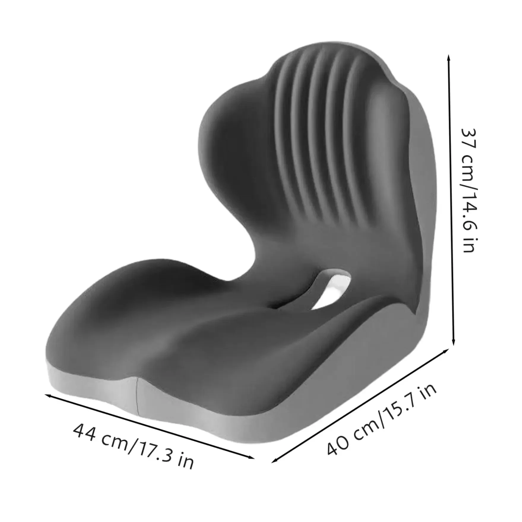 Ergonomic Seat Cushion High-Density Memory Foam for Back Pain Relief with Lumbar Support Breathable Non-Slip Office Chair Pad
