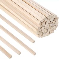 100pcs Balsa Wood Sticks Square Wood Dowel Rods Unfinished Wood Strips for Dollhouse Decoration Crafts DIY Art Projects Models