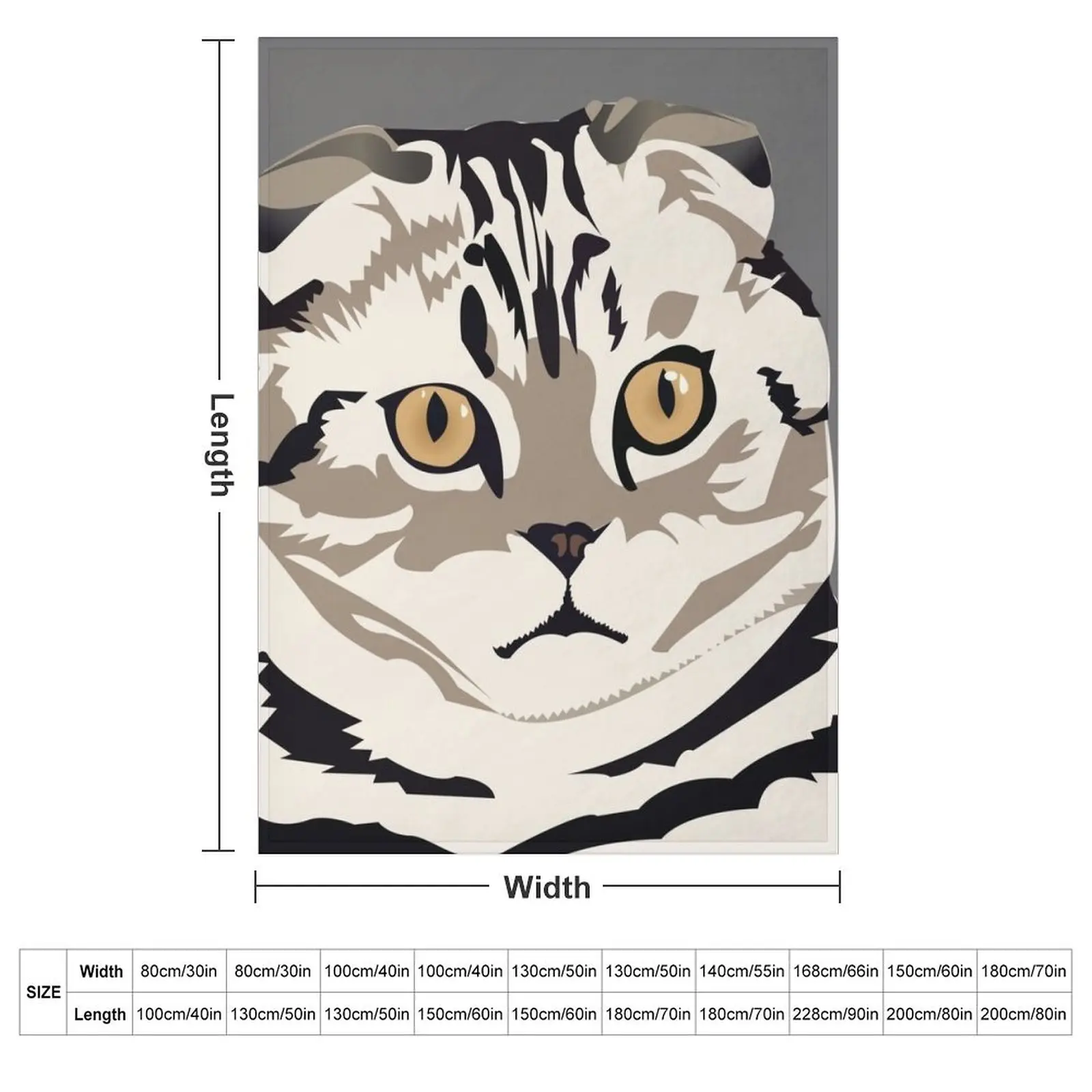 Scottish Fold Kitty Cat Throw Blanket couch cozy soft plush fuzzy picnic outdoor blanket