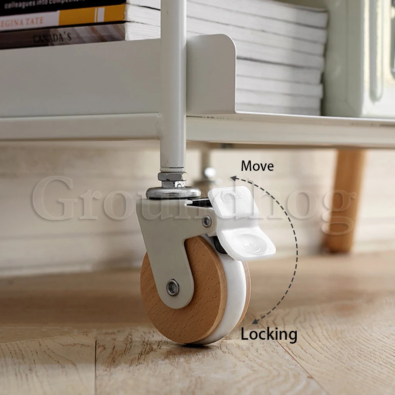 2.5' Screw Caster Wheels, Solid Wood Decoration Hotel Restaurant Trolley Casters Set of 4, Lightweight Total Capacity 200 lbs