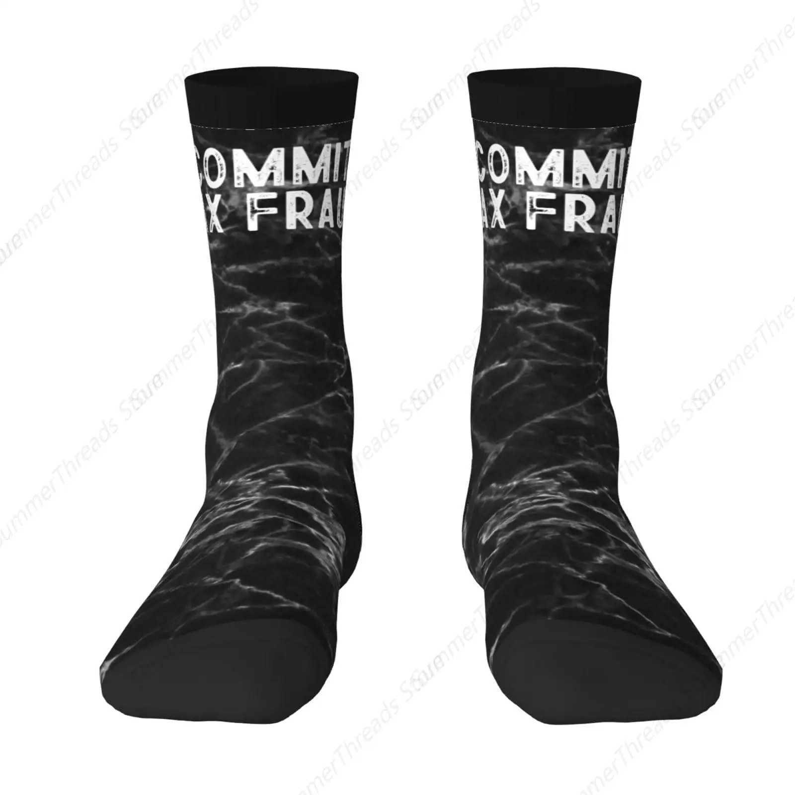 Commit Tax Fraud Men'S Cushion Crew Sock Soft Casual Mid-Calf Socks