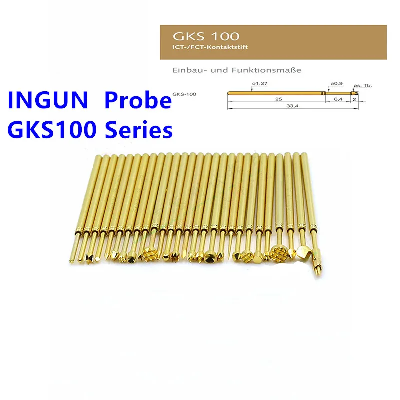 Ingun Sonda Gks100 Série Banhado a Ouro Teste Agulha Sk4 Protocolo Mola Telescópica Pino Superior 100 Pcs Box