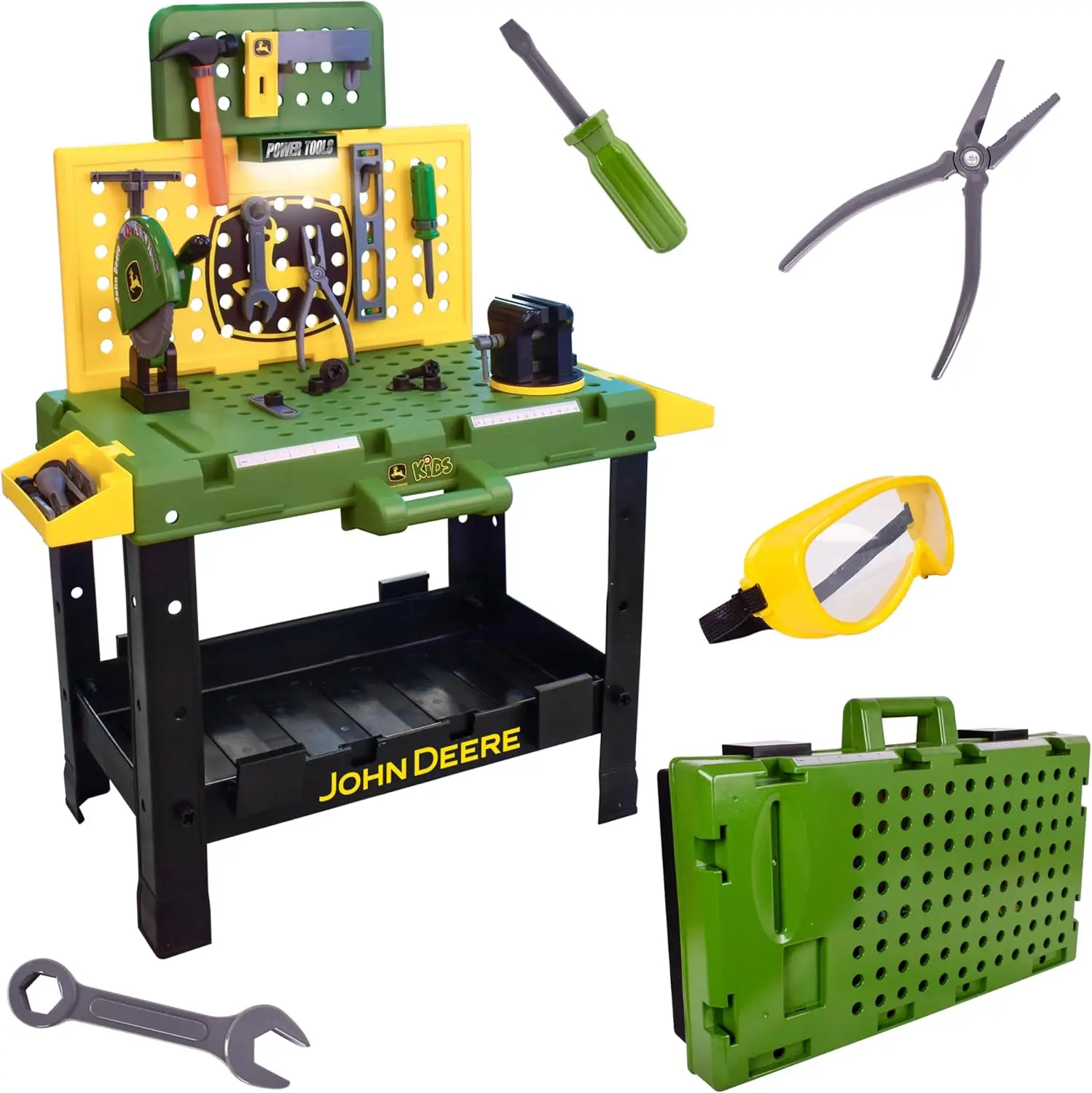 Kids Workbench, Power Tools Workshop, Build Your Own Toy Tool Box with 55 Realistic Toy Tools and Accessories, 5+