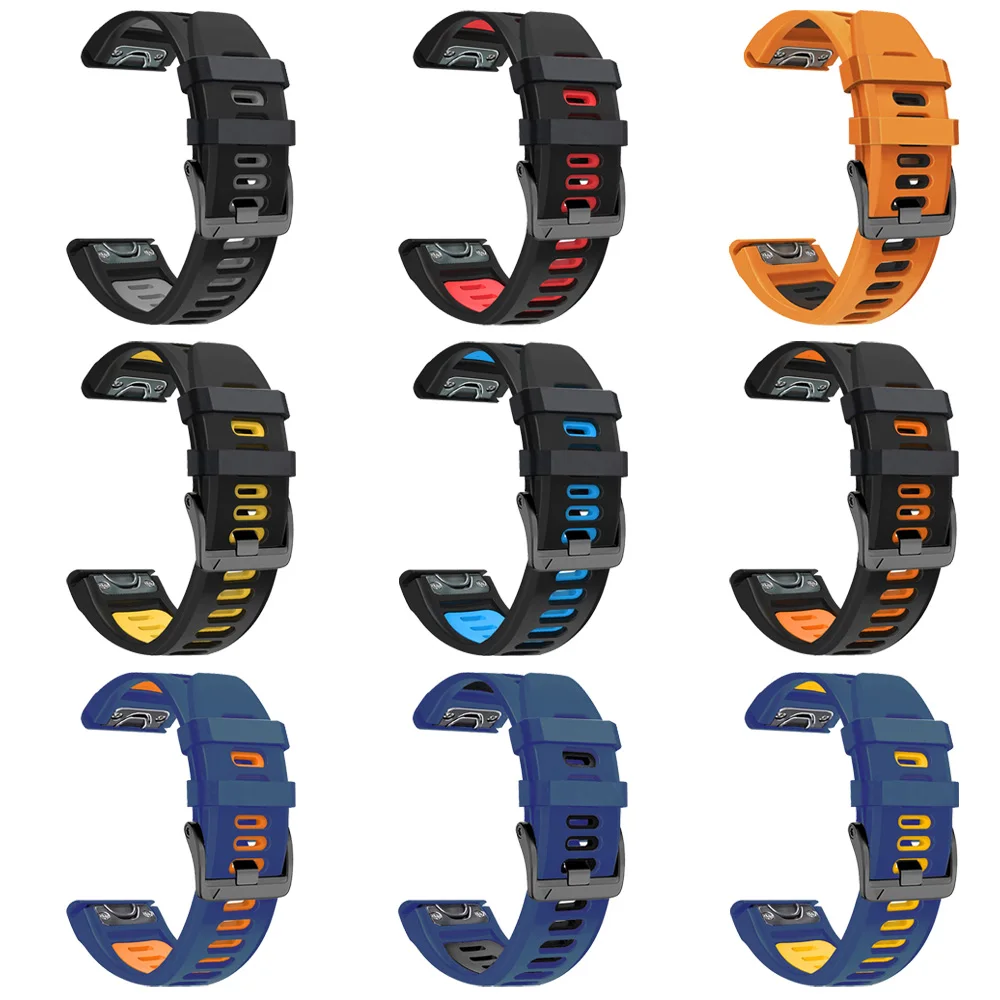 22mm 26mm Strap For Garmin Fenix 7X 7 6 6X Pro 5 5X Plus 955 Epix Pro Gen 2 47mm 51mm Screw Buckle Silicone Band Bracelet Correa