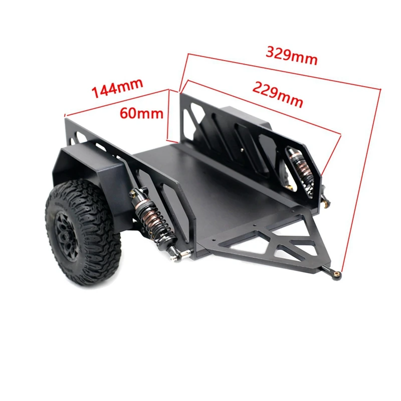 Modèle de voiture d'escalade télécommandée, Simulation d'une remorque Cnc D90 Scx10 Trx4, petit seau en métal, 1/10