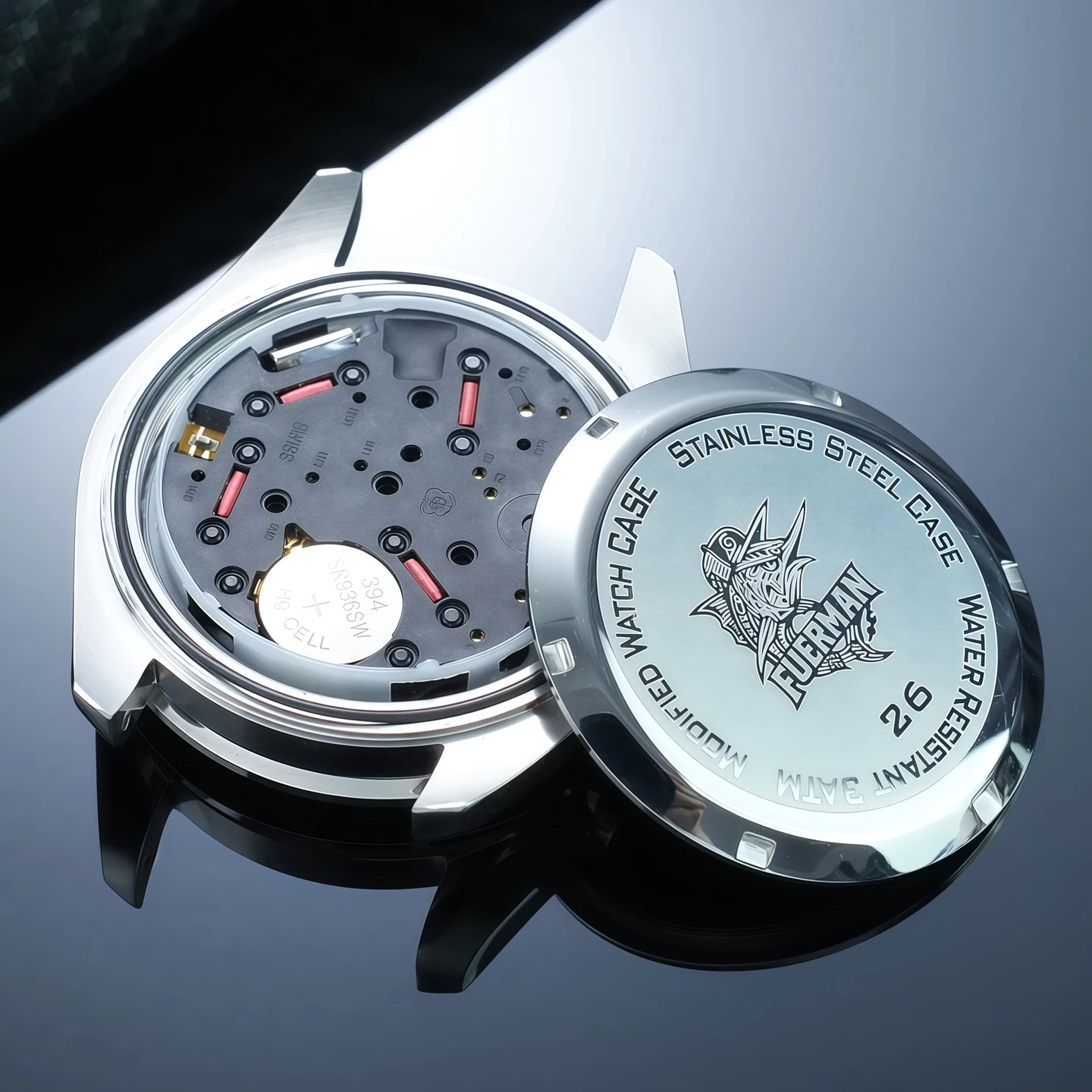 For swatch&omega moonswatch watch upgrade full metal silver case bezel Mod kit with steel back cover，waterproof gasket and tools view 5