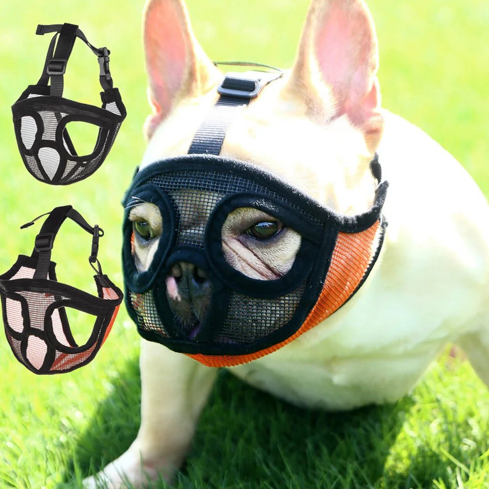 Soft Adjustable For Short Snout Pet Small Dog Anti Stop Barking Bulldog Muzzle Pet Product Dog Mask Mouse Basket