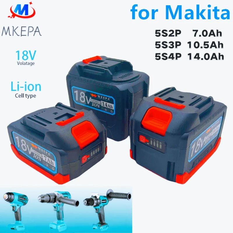 18V 7AH 10.5AH 14AH high-power18650 lithium-ion battery, suitable for Makita 18V series electric tool high-pressure water gun