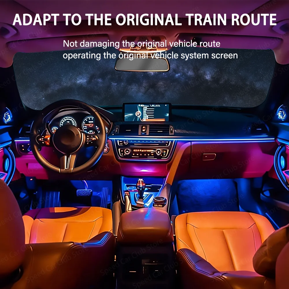 

RGB App Control Ambient Car Interior Lighting Kit 256 Colors for BMW 3 Series F30 3GT - Wireless Bluetooth Installation