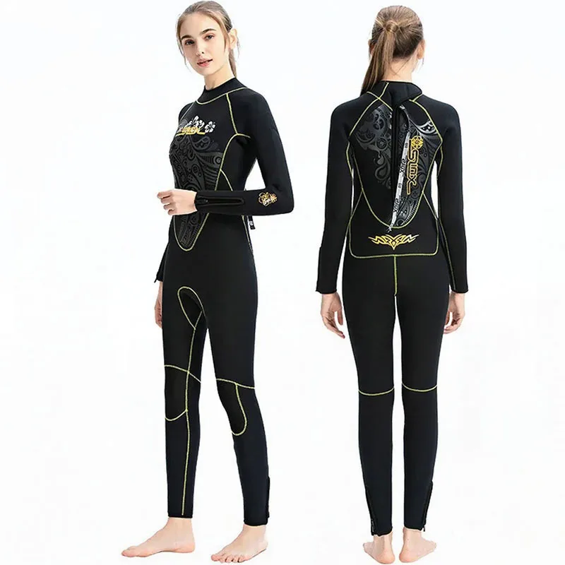 Wetsuit 5mm Women Diving Suits Zipper Sleeve Neoprene Surf Wet Suit Jumpsuit Full Bodysuit Kayak