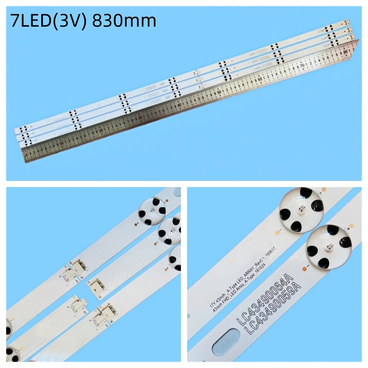 

Лента светодиодной подсветки для телевизора 43UJ635V 43UJ675V 43UK6300PLB 43UJ651V 43UJ634V 43UJ630V 43UJ561V 43UJ655V LC43490059A LC43490058A
