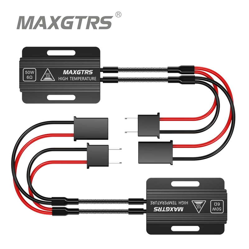 2x MAXGTRS 50W Load Resistor Car LED Decoder Canbus Error Free For H1 H3 H7 H8 H11 H4 9005 9006 HB3 HB4 Car Lights Accessories