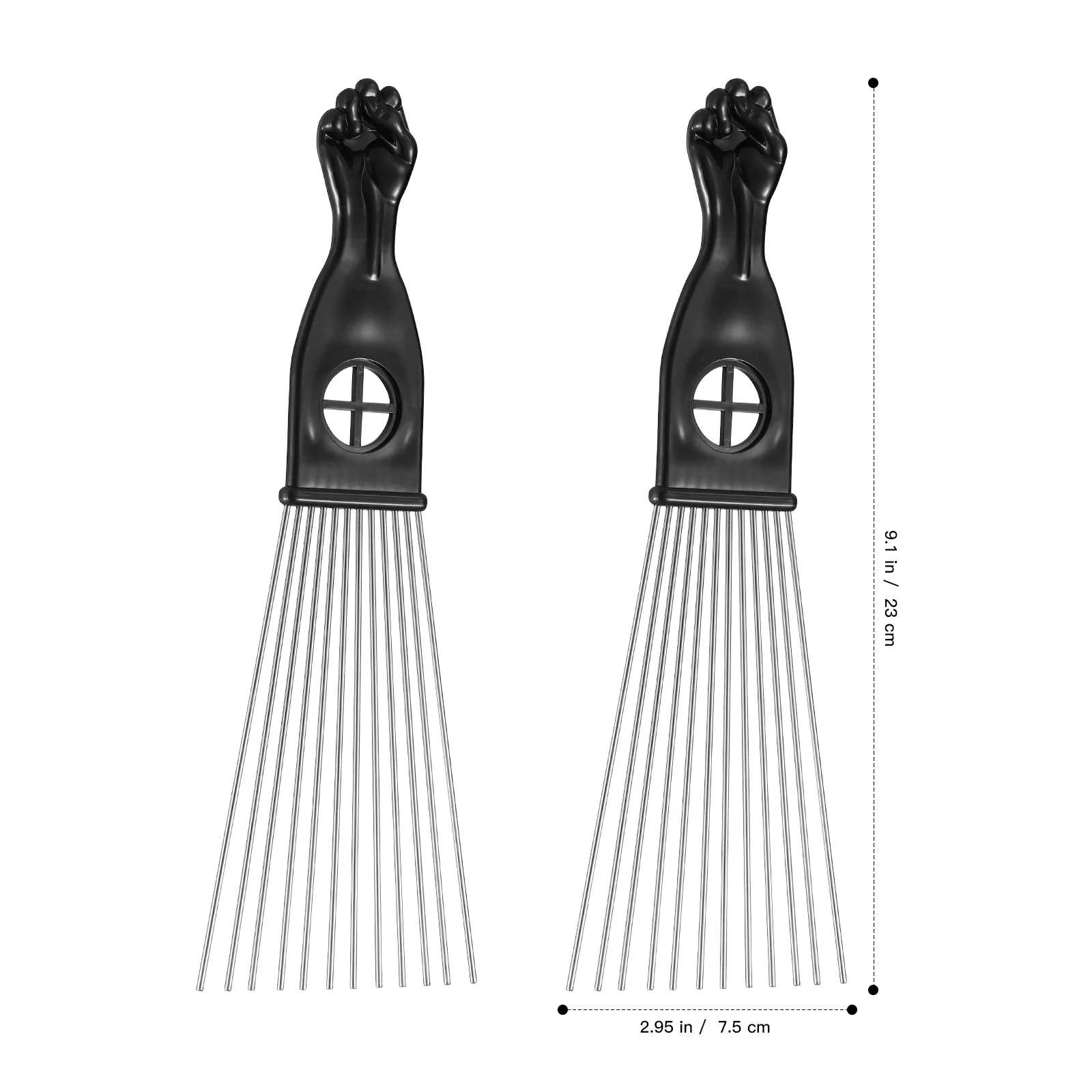 

Slick Comb Braiding Hair Barber Combs Detangle Styling Afro Pick for Natural Metal Man