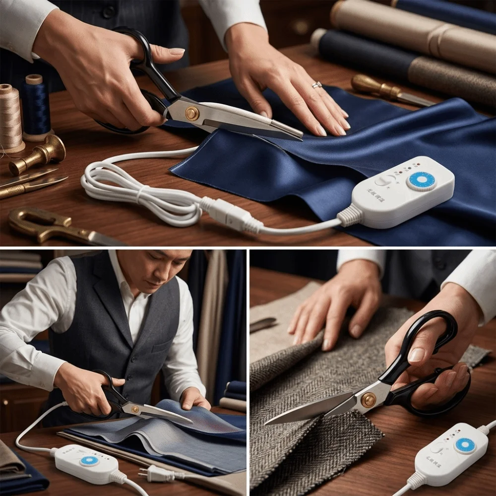 Temperature Adjustable Electric Heating Fabric Scissors Built-In Heating Tube Metal Blade Temperature Adjustable Scissors