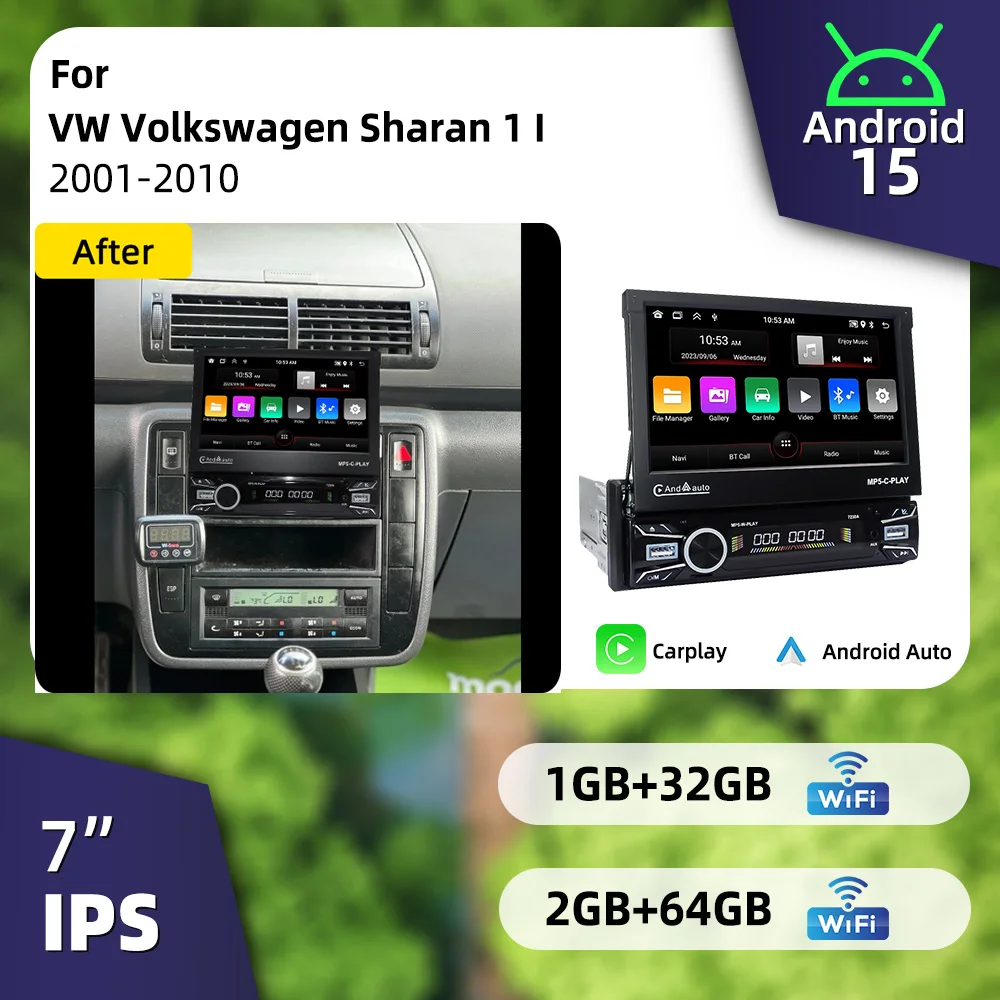 1Din Telescopic Car Stereo 7