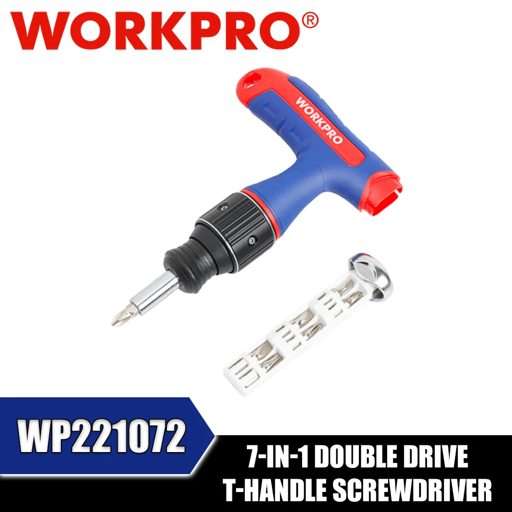 

WORKPRO WP221072 7-In-1 Double Drive T-Handle Screwdriver Power Tool Accessories