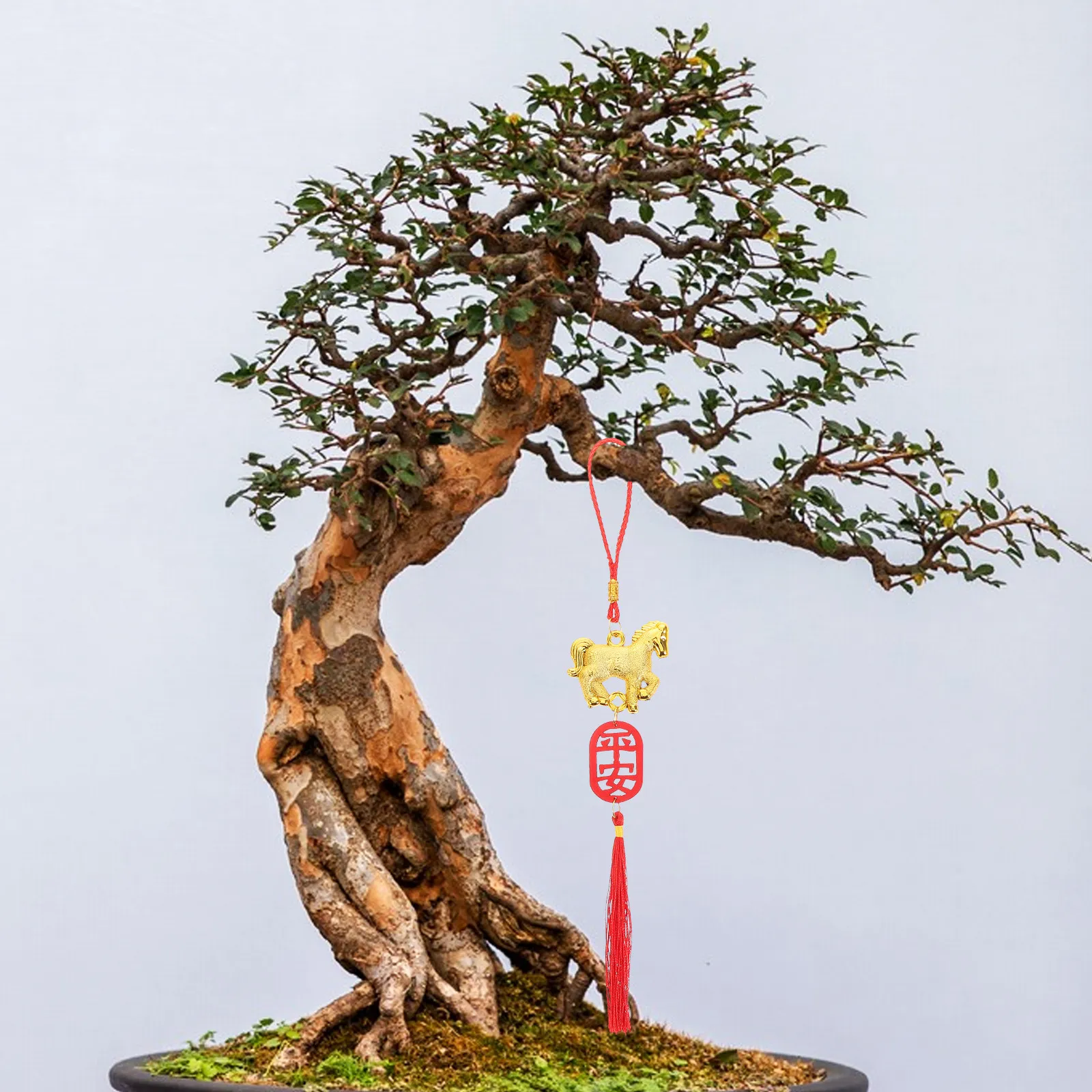 

6Pcs Chinese New Year Horse Bonsai Hanging Pendants for Spring Festival Decor Festive Lunar New Year Ornaments Home Office Party