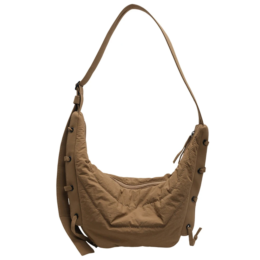 Sac à bandoulière pour femmes et hommes, sacoche à sangle réglable, sac en Nylon solide en forme de croissant, sac pour voyage et Shopping