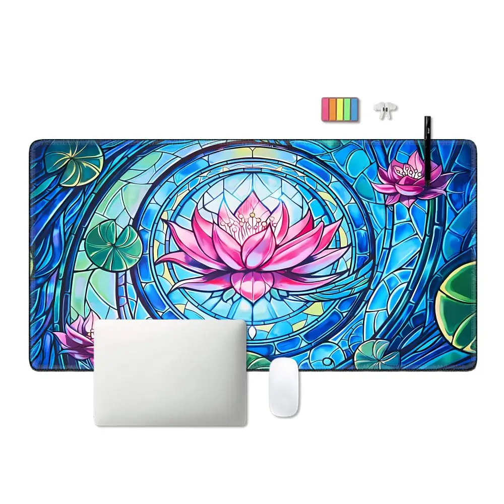 Large Size Mouse Pad Play Mats Original Handcrafted Art Anti-Slip Playmat with Rubber Base Bottom & Stitched Edge Card Mat