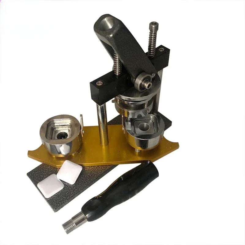 Square 35mm manual, tinplate, rotary badge machine, badge making machine