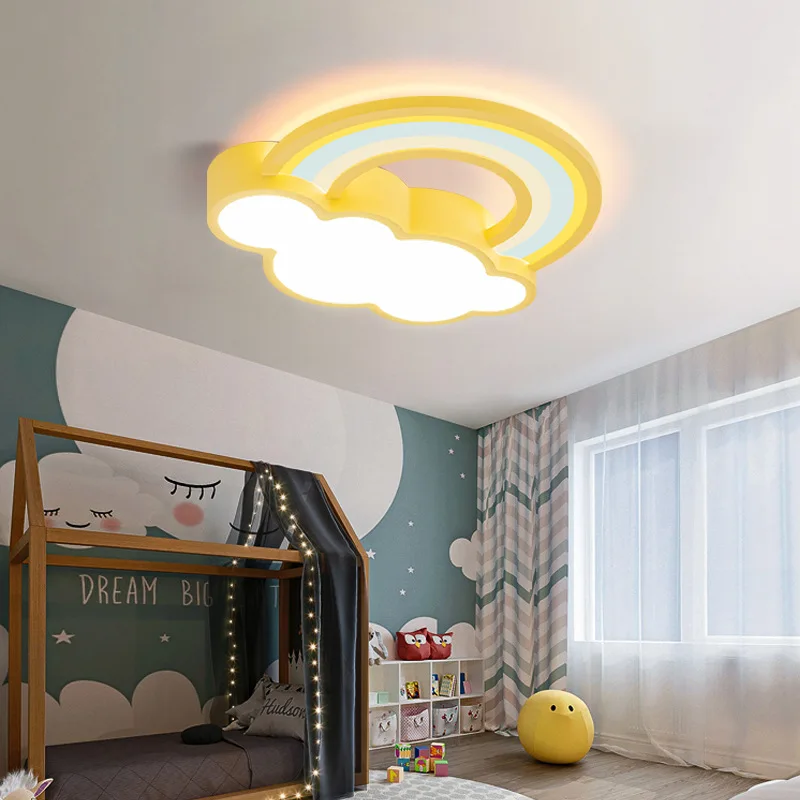 Modern LED Cartoon Ceiling Lamp Children Room Lighting Living Bedroom Cloud Rainbow Hotel Apartment Nordic Interior Decor Light