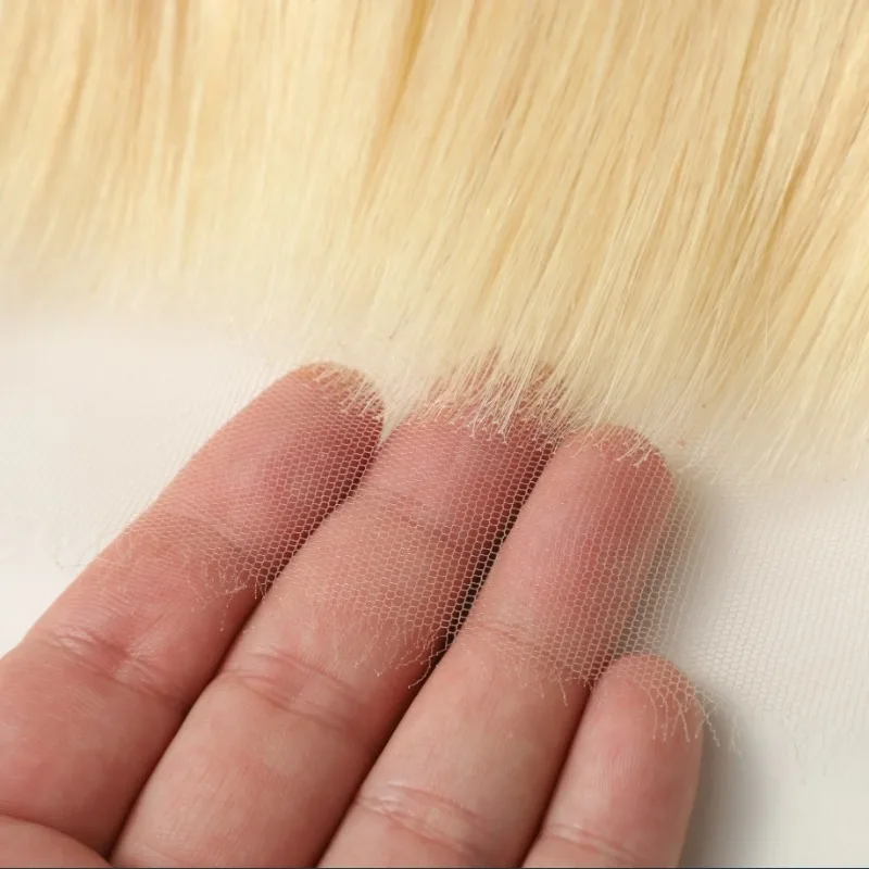 # 613 透明 13x4 ボディウェーブ レースフロント 10-22インチ 人毛 ハニーブロンド ブラジリアンバージンヘア フルエンド 12A グレード